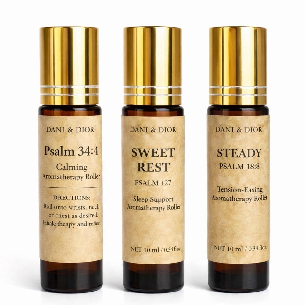 Dior Gold-Topped Aromatherapy Rollers Trio - Brown Glass Bottles